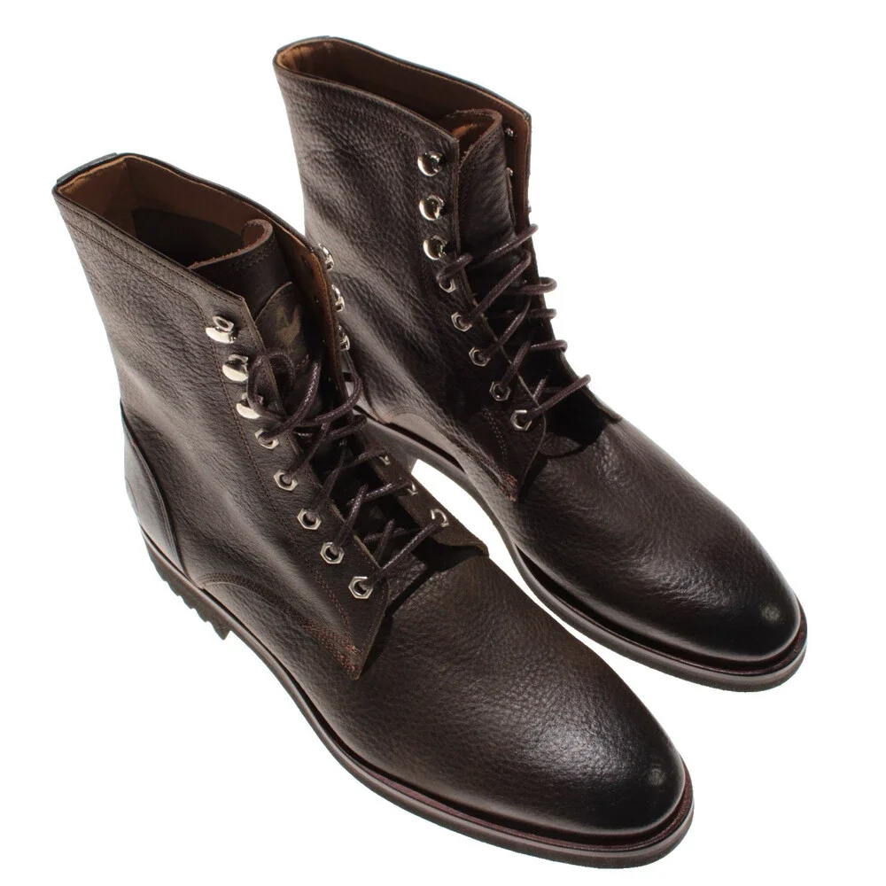 Di Bianco NWD Lace Up Boots Size 42 (US 9) in Brown Leather Made in Italy